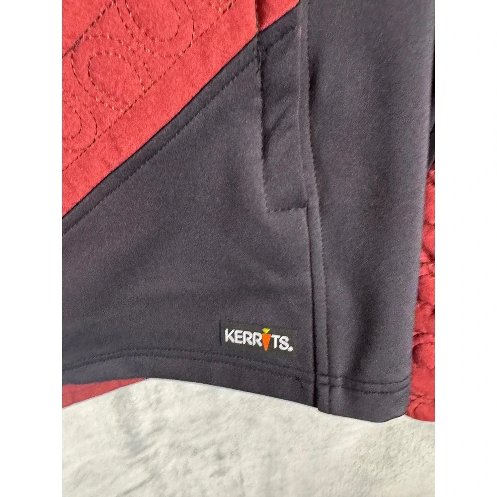 Kerrits‎ Womens Red Black Quilted Horseshoe Equestrian Full Zip Jacket  Large